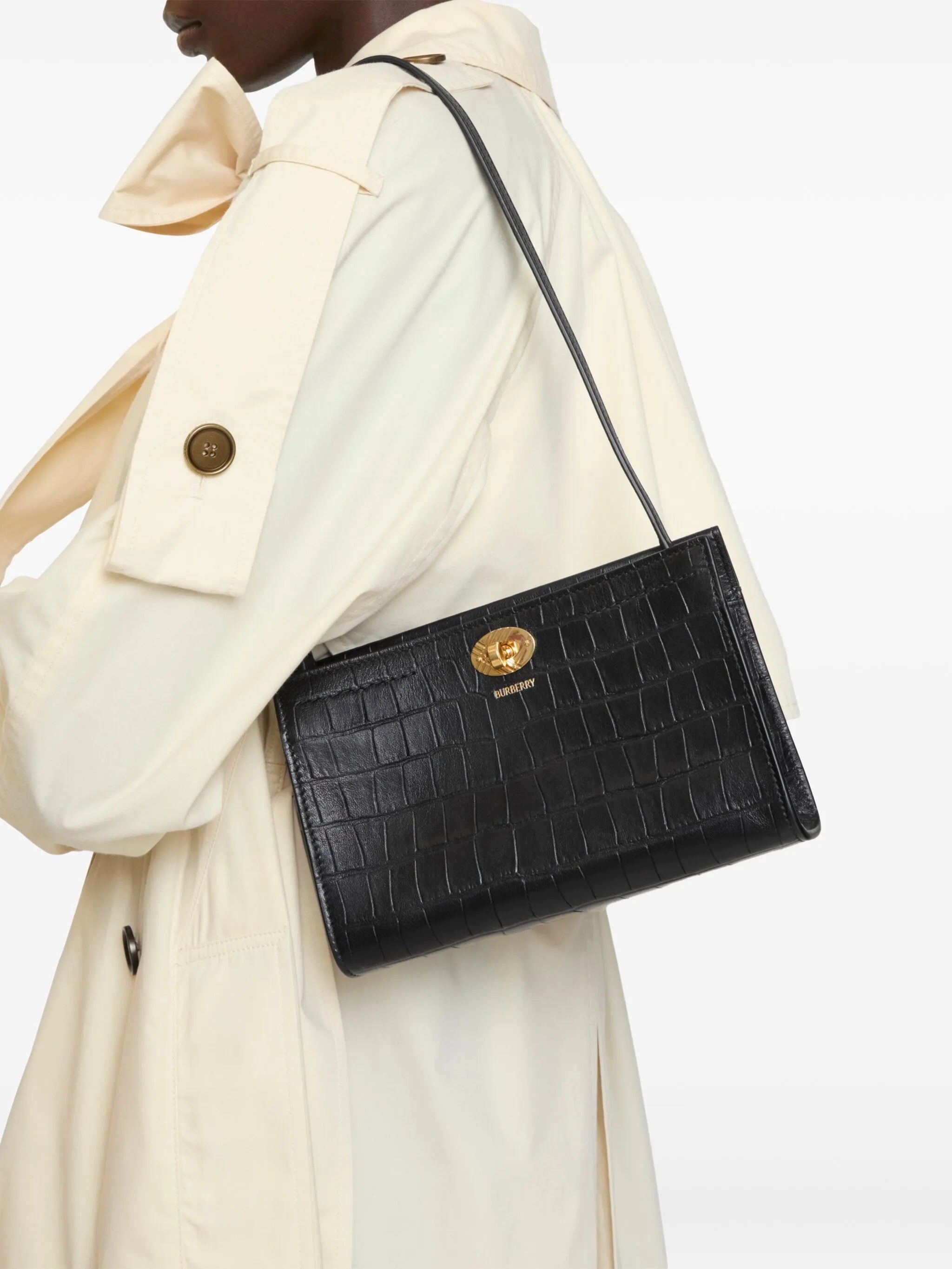 Cotswolds crocodile-effect shoulder bag