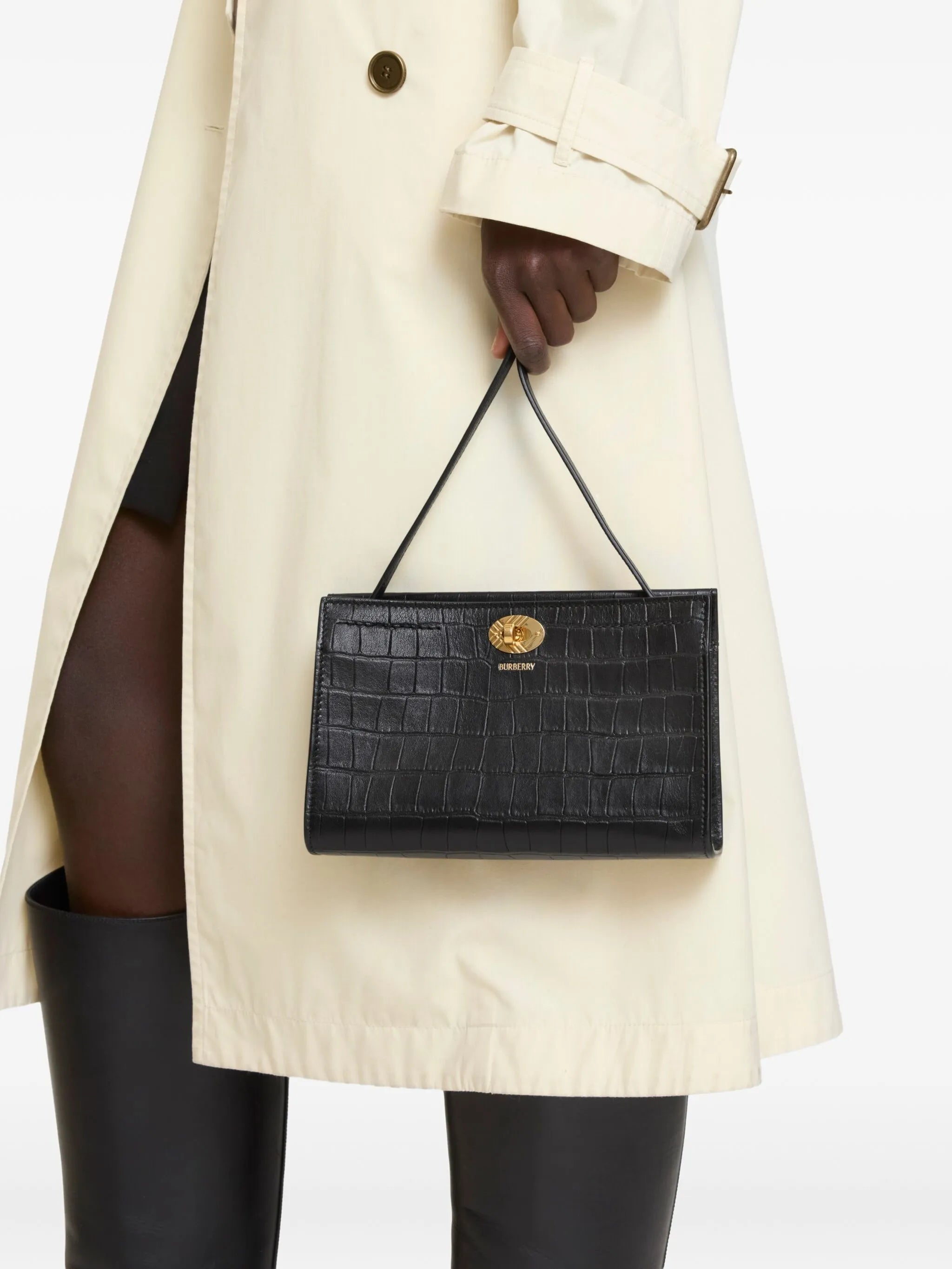 Cotswolds crocodile-effect shoulder bag