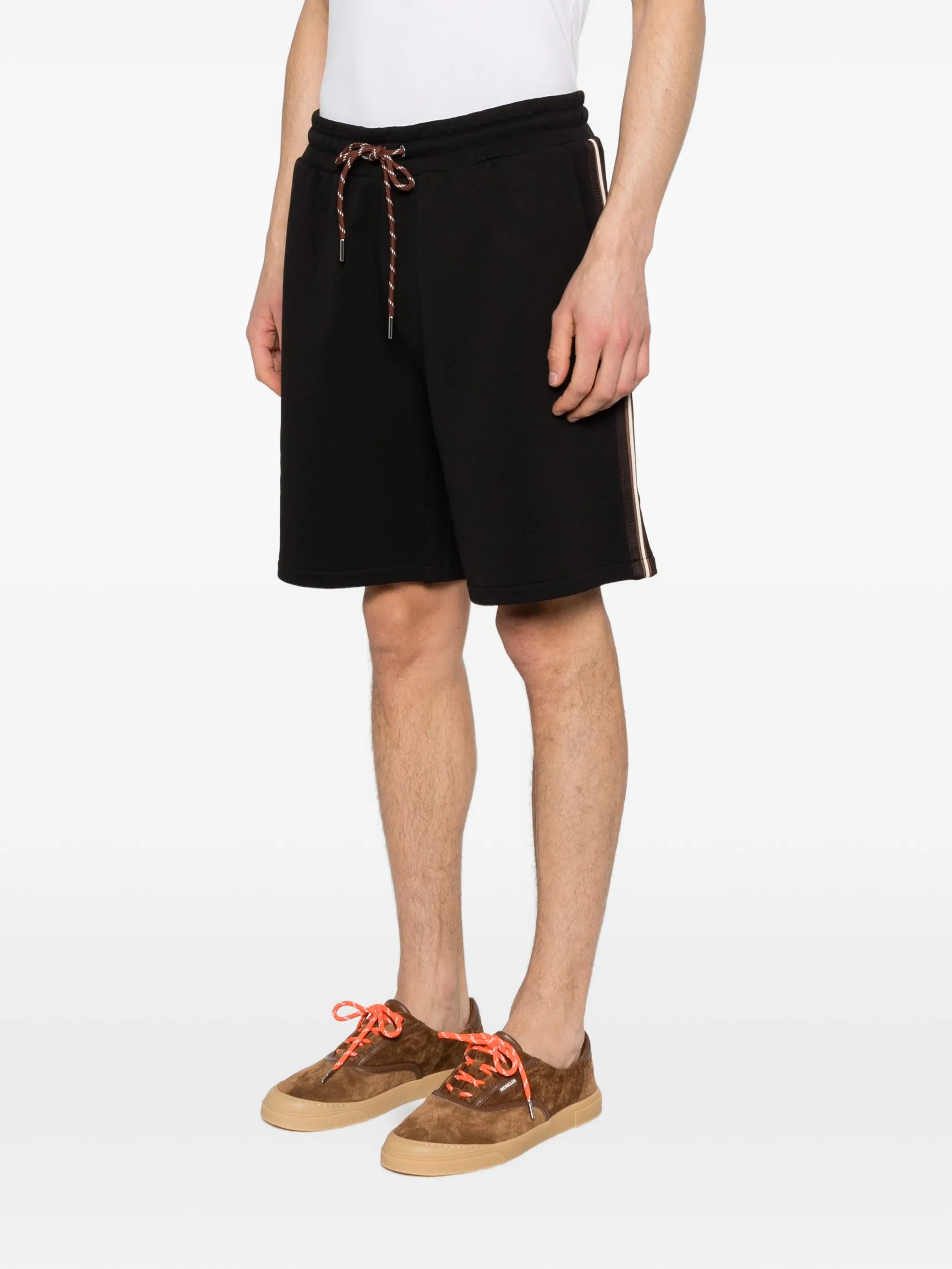 drawstring side stripe shorts