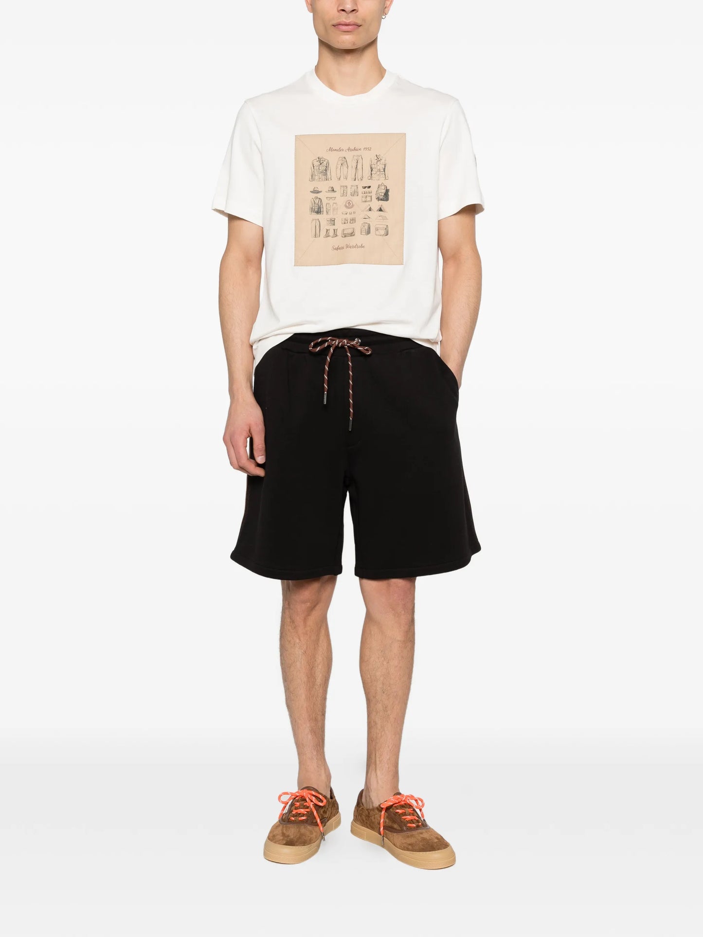 drawstring side stripe shorts