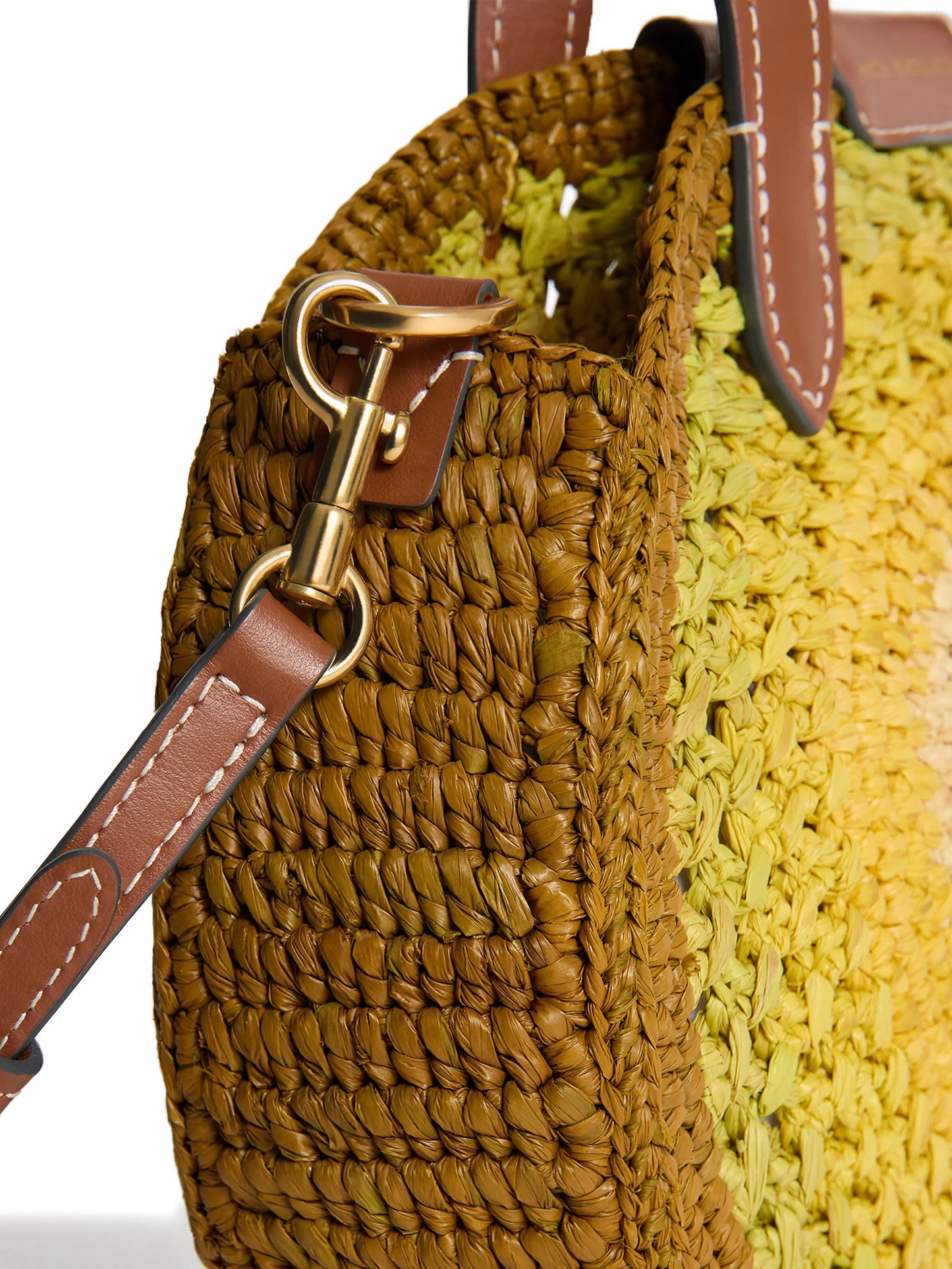 round bow-detail raffia tote bag