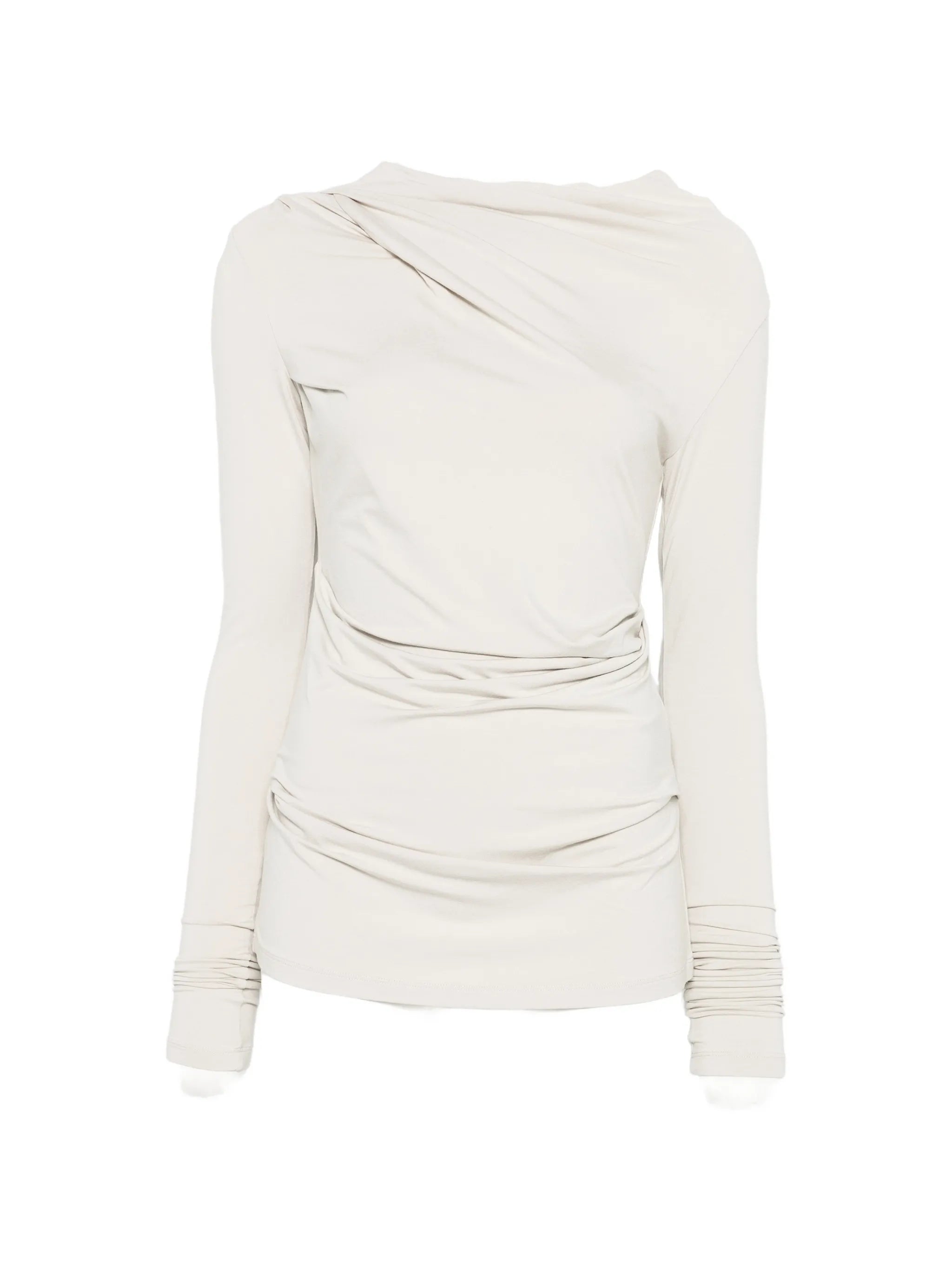 Drape long-sleeve top