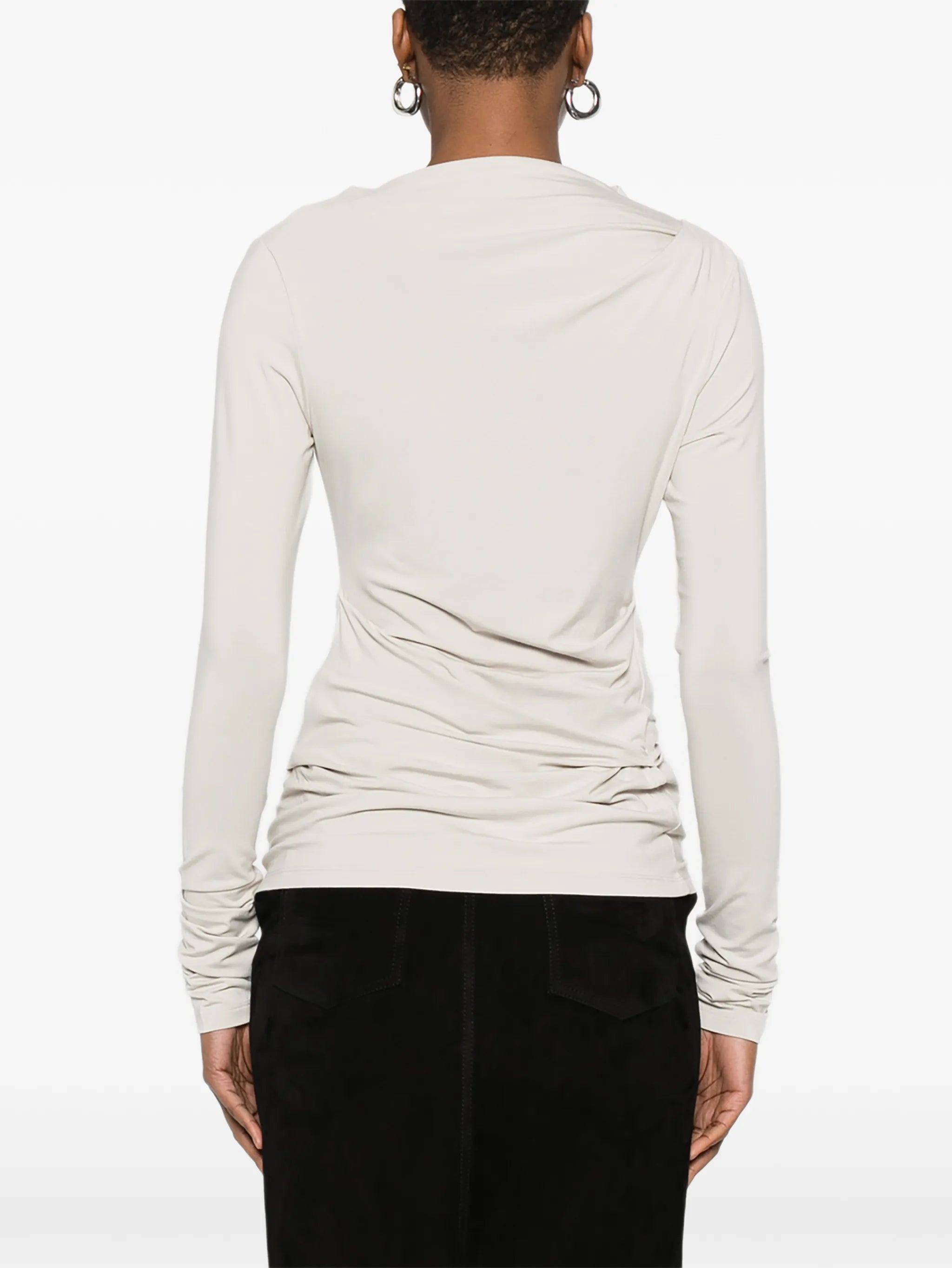 Drape long-sleeve top