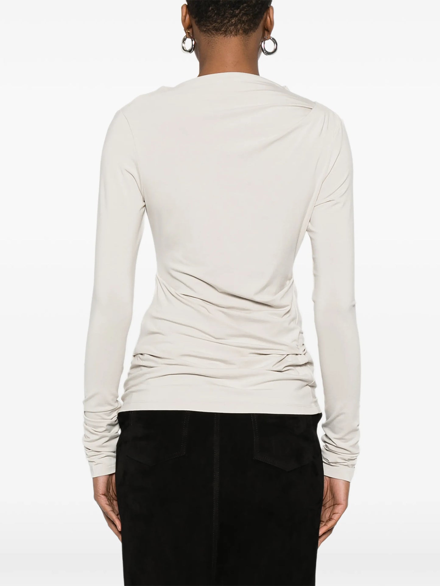 Drape long-sleeve top