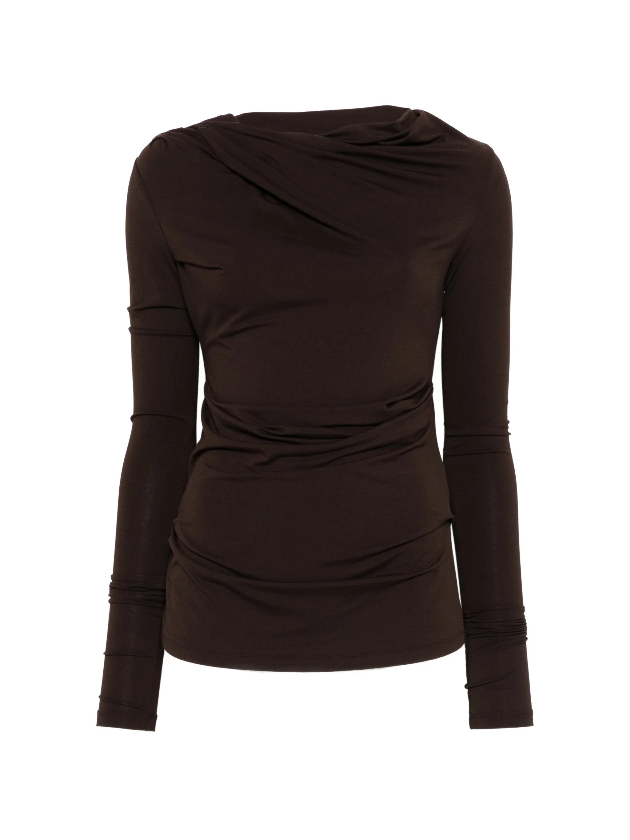 Drape long-sleeve top