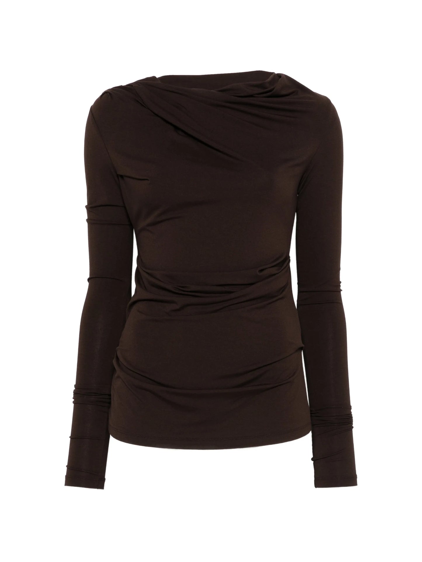 Drape long-sleeve top