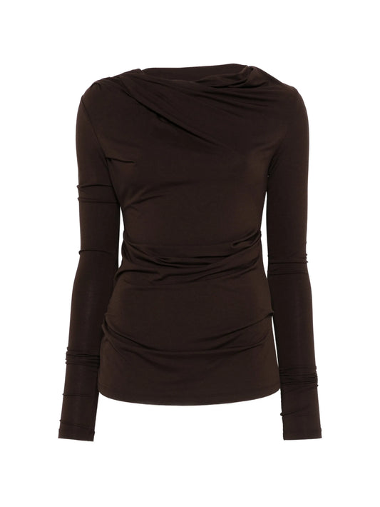 Drape long-sleeve top