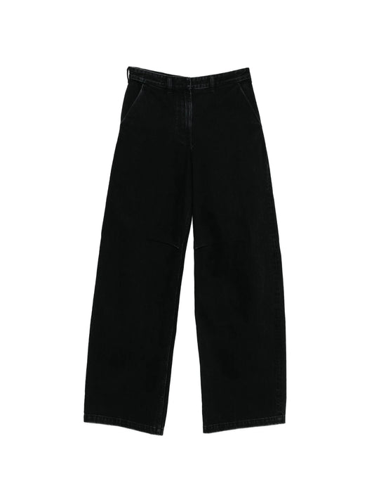 cotton wide-leg jeans