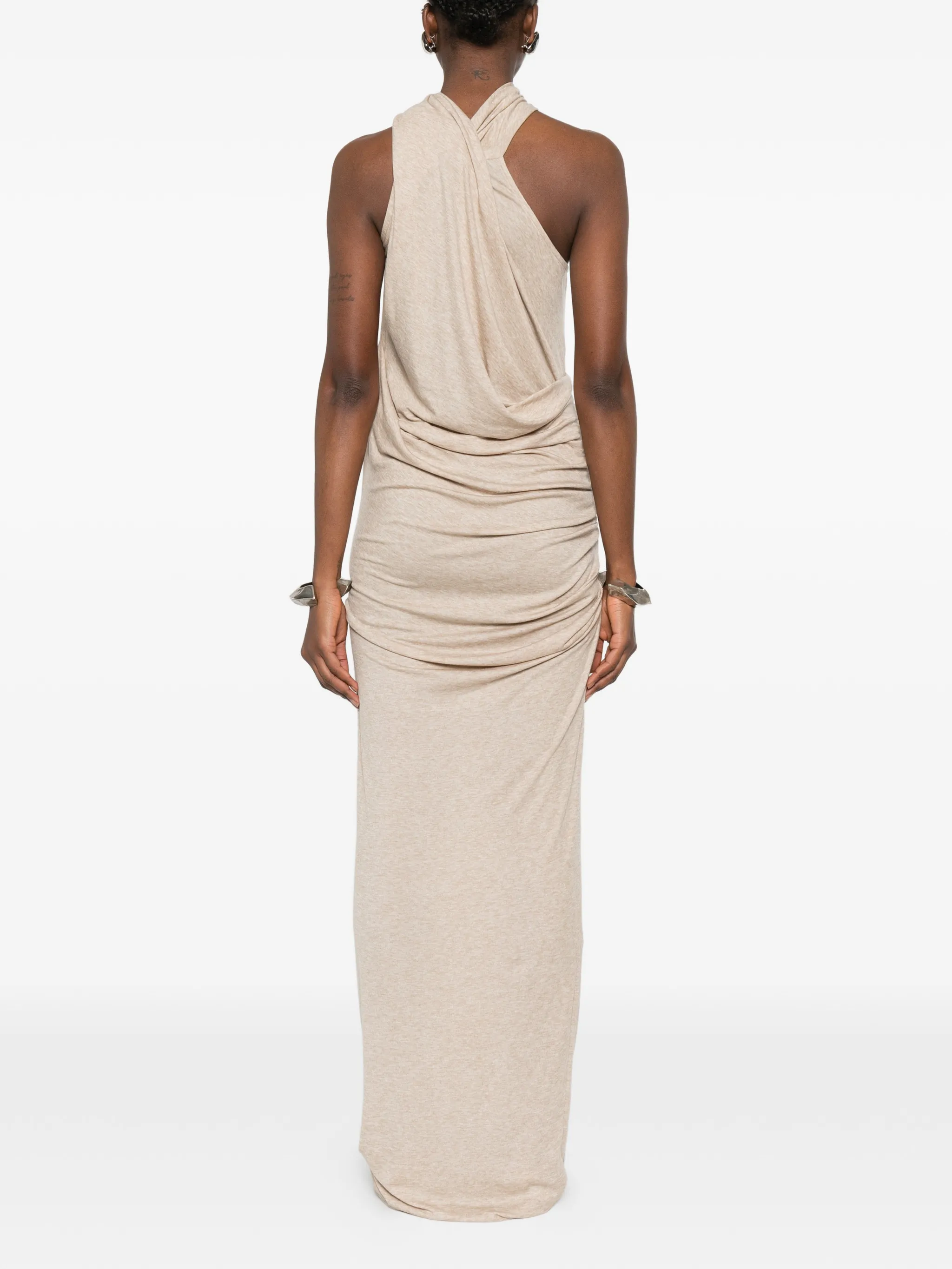 sleeveless dalters dress in fawn