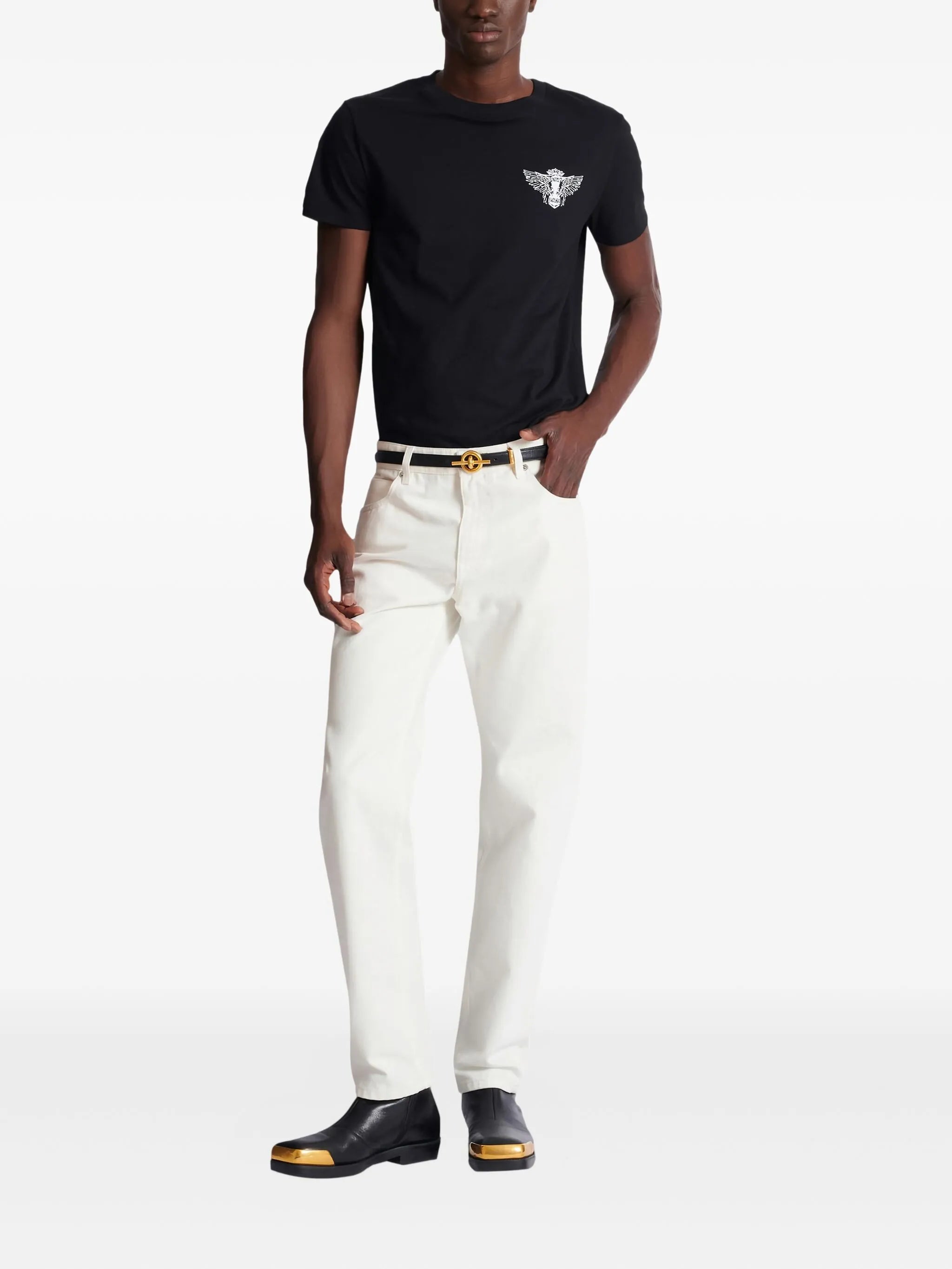 straight-leg cotton jeans