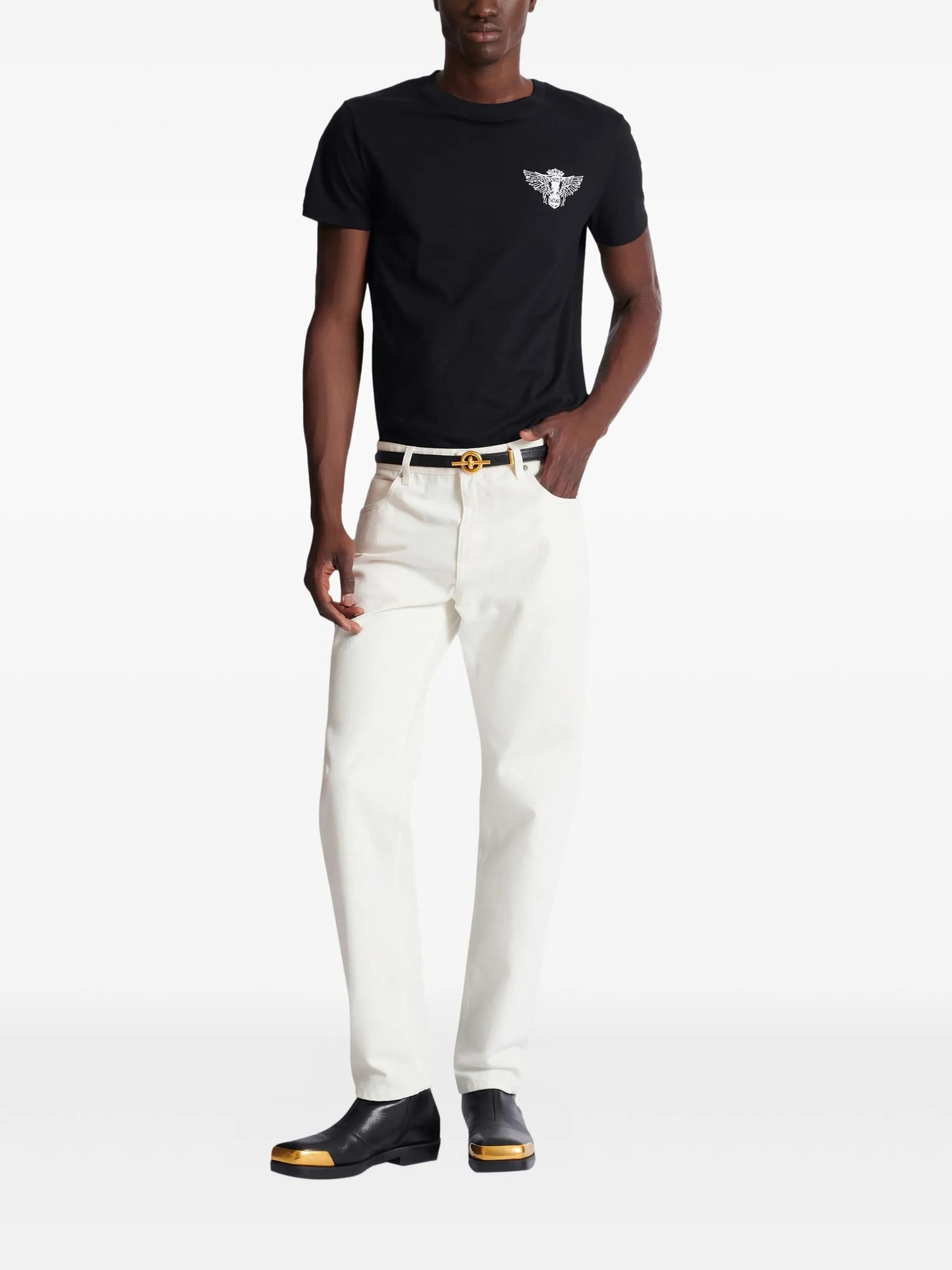 straight-leg cotton jeans