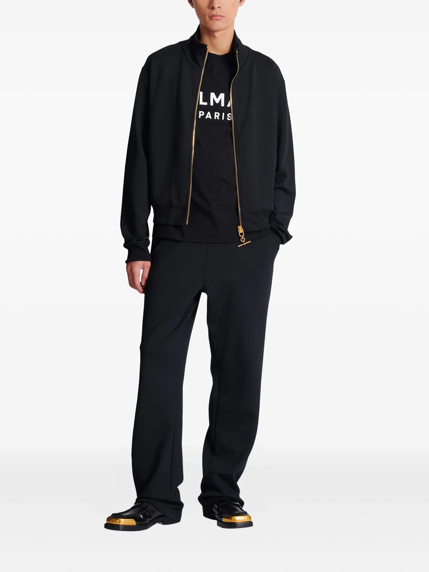 T-bar-detail zip track jacket