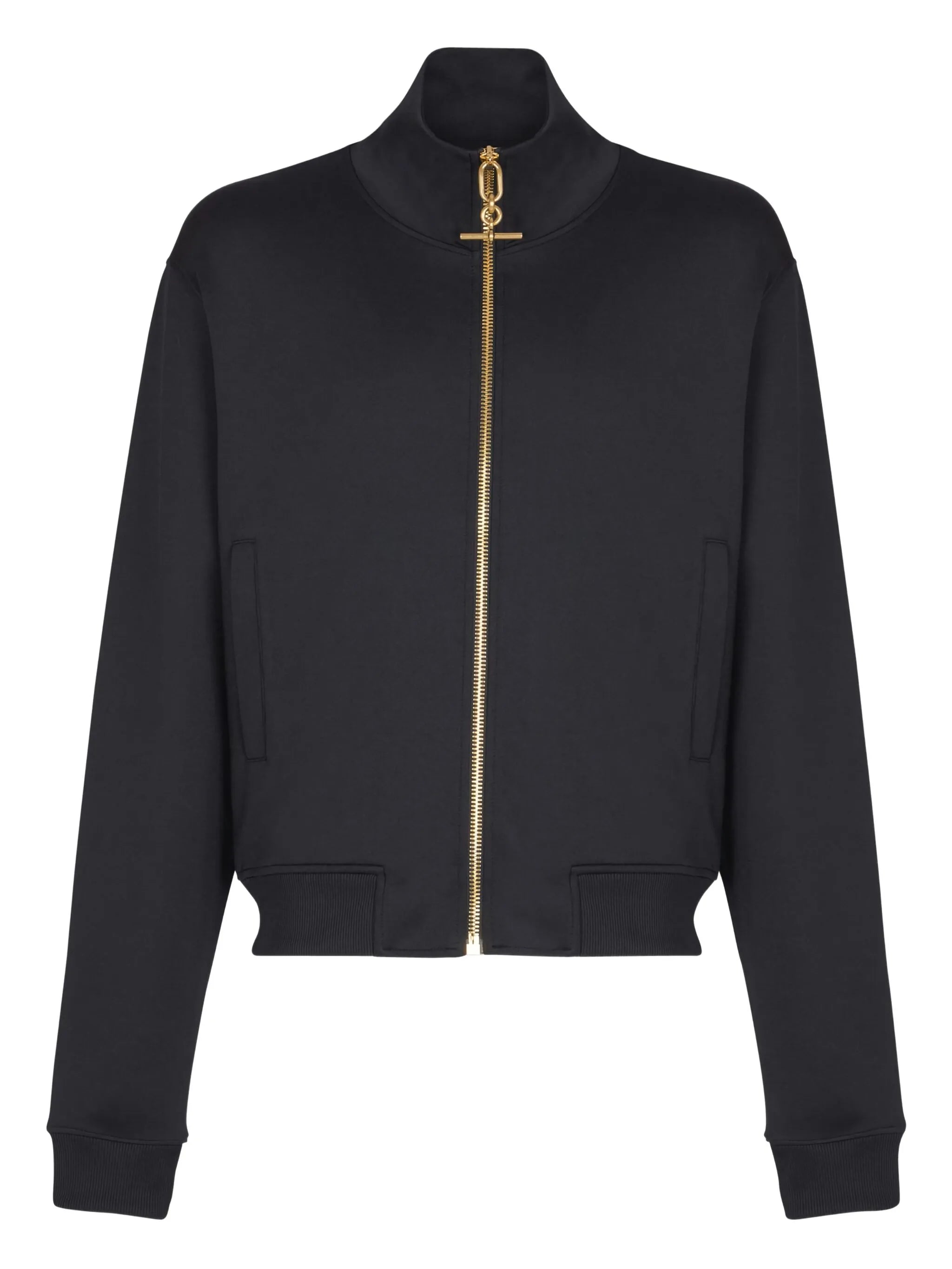 T-bar-detail zip track jacket