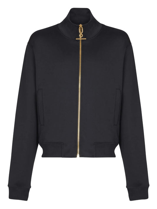 T-bar-detail zip track jacket
