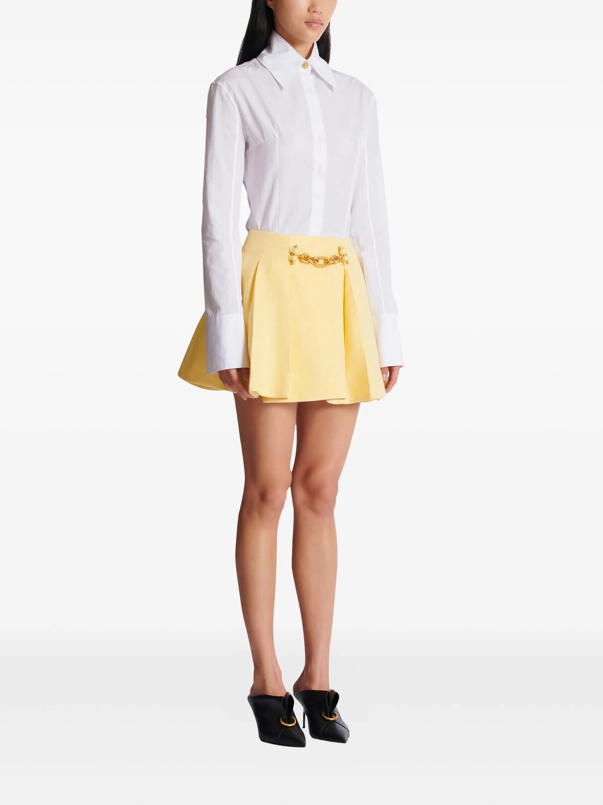 chain-detail mini skirt