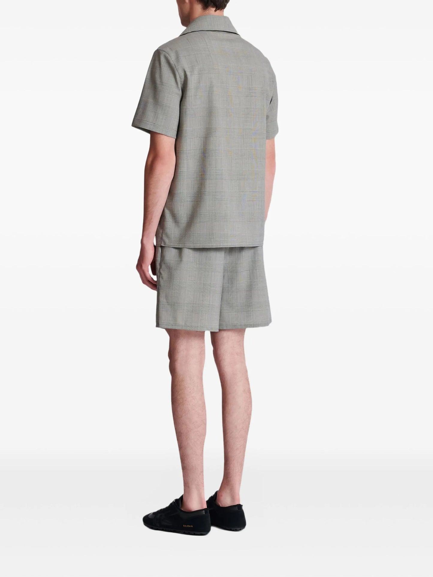 Prince of Wales-check short-sleeve shirt