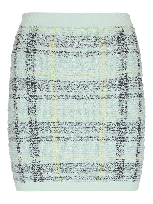 mini glitter plaid tweed skirt