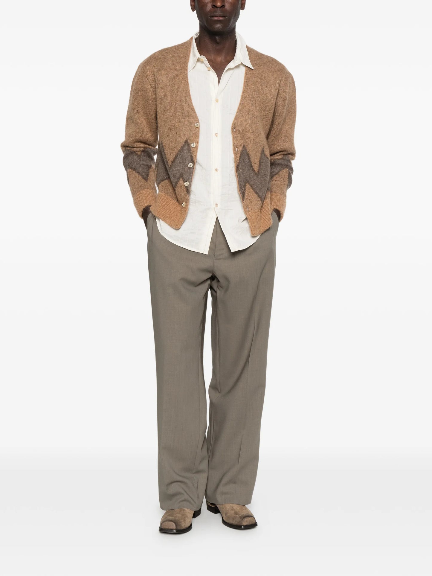 Chevy geometric-pattern cardigan