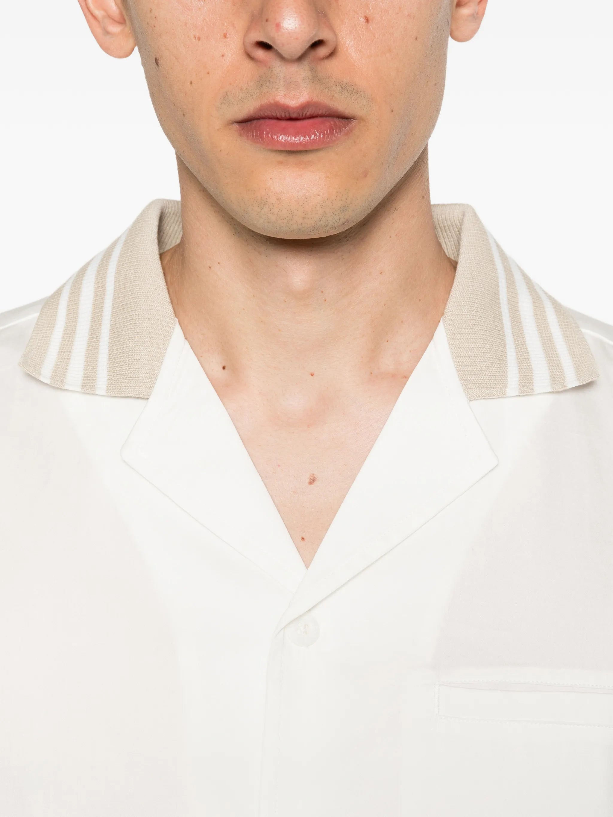 Senna striped-collar shirt