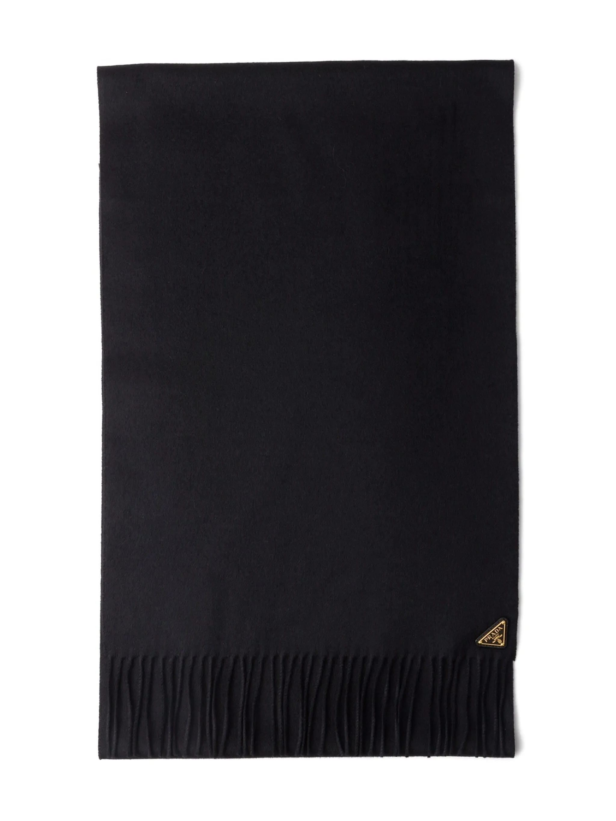triangle-logo fringed scarf