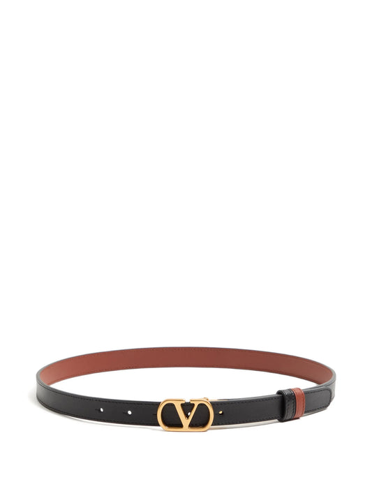 VLogo Signature reversible shiny calfskin belt 20mm