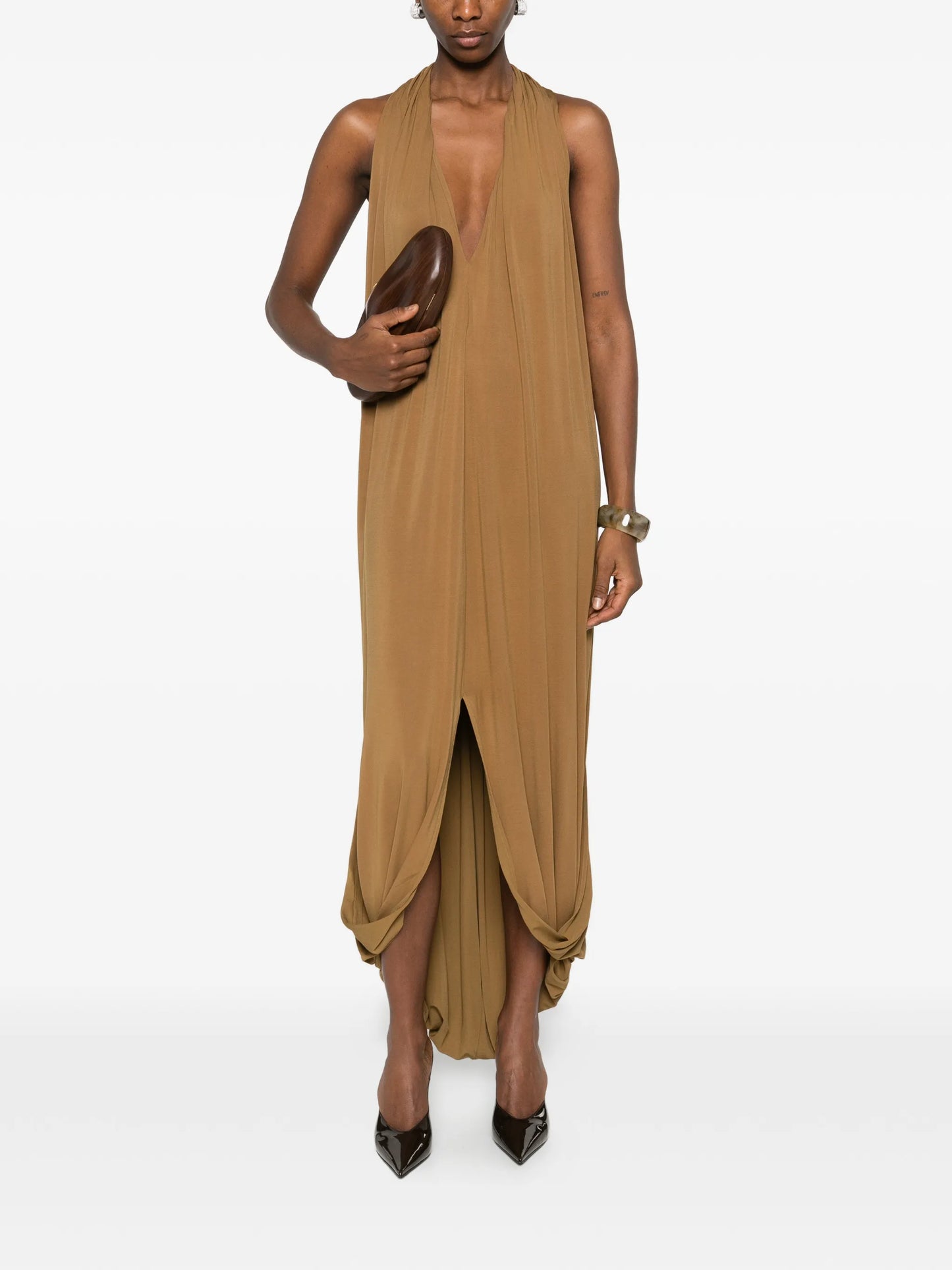 V-neck split dress