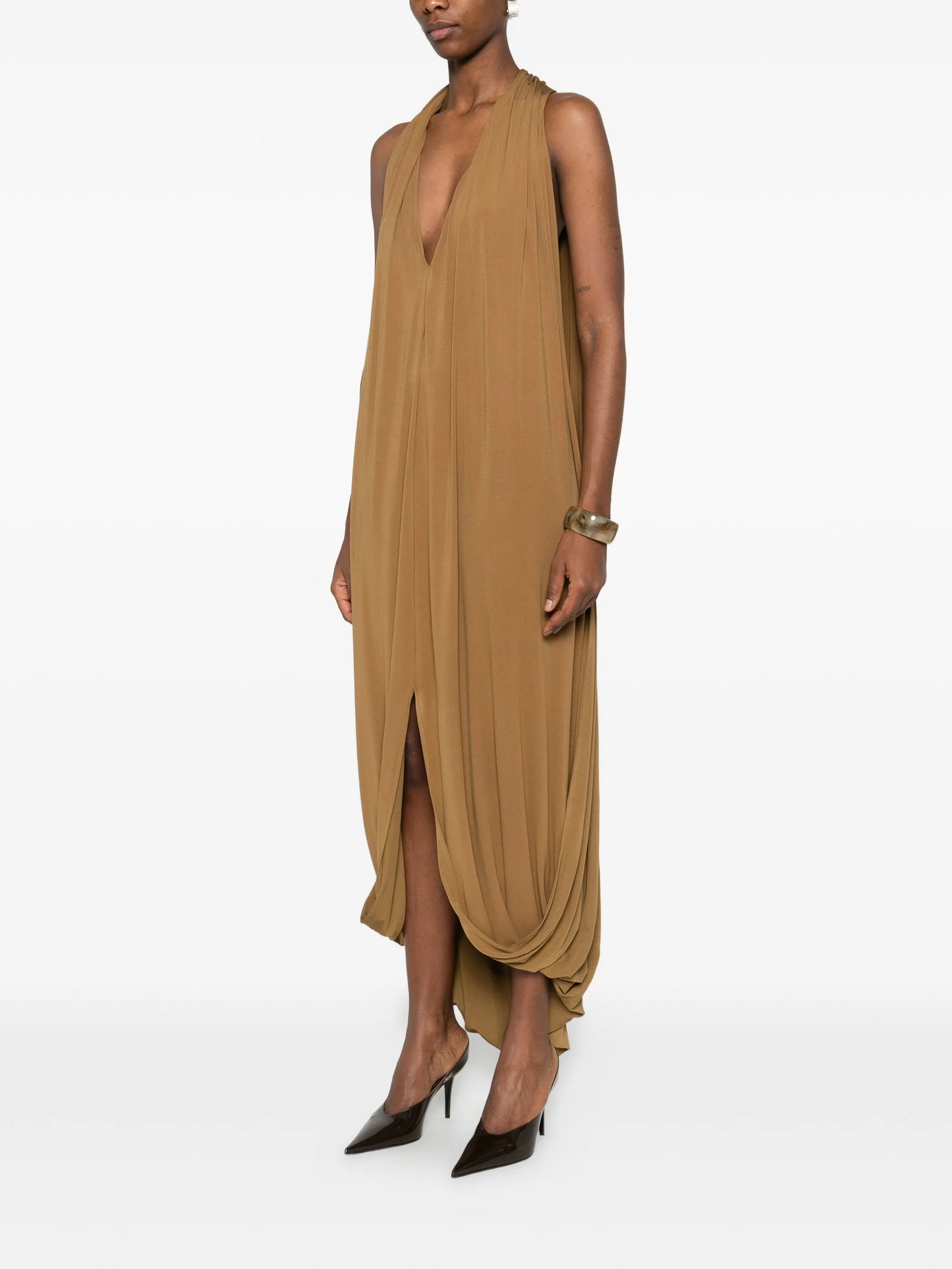 V-neck split dress