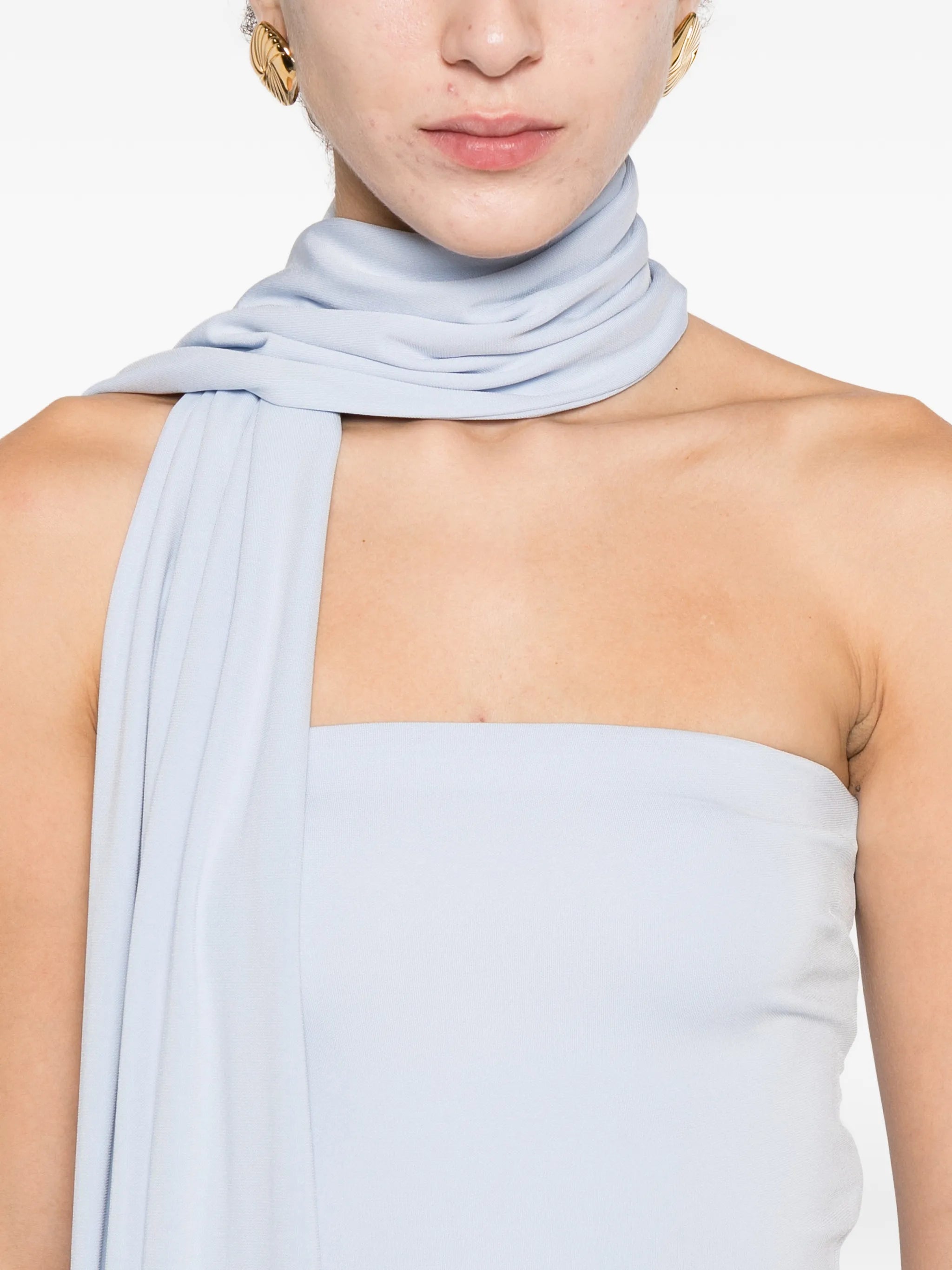 strapless draped dress