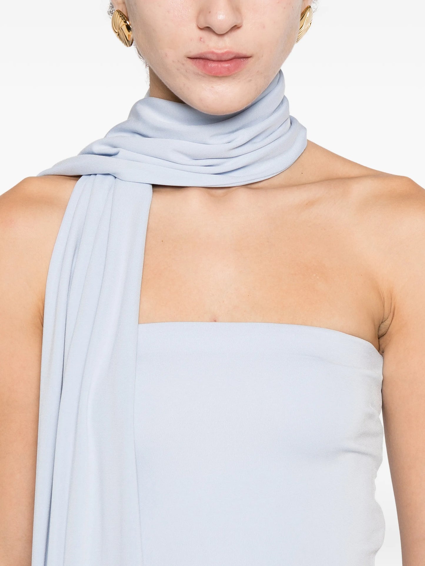 strapless draped dress