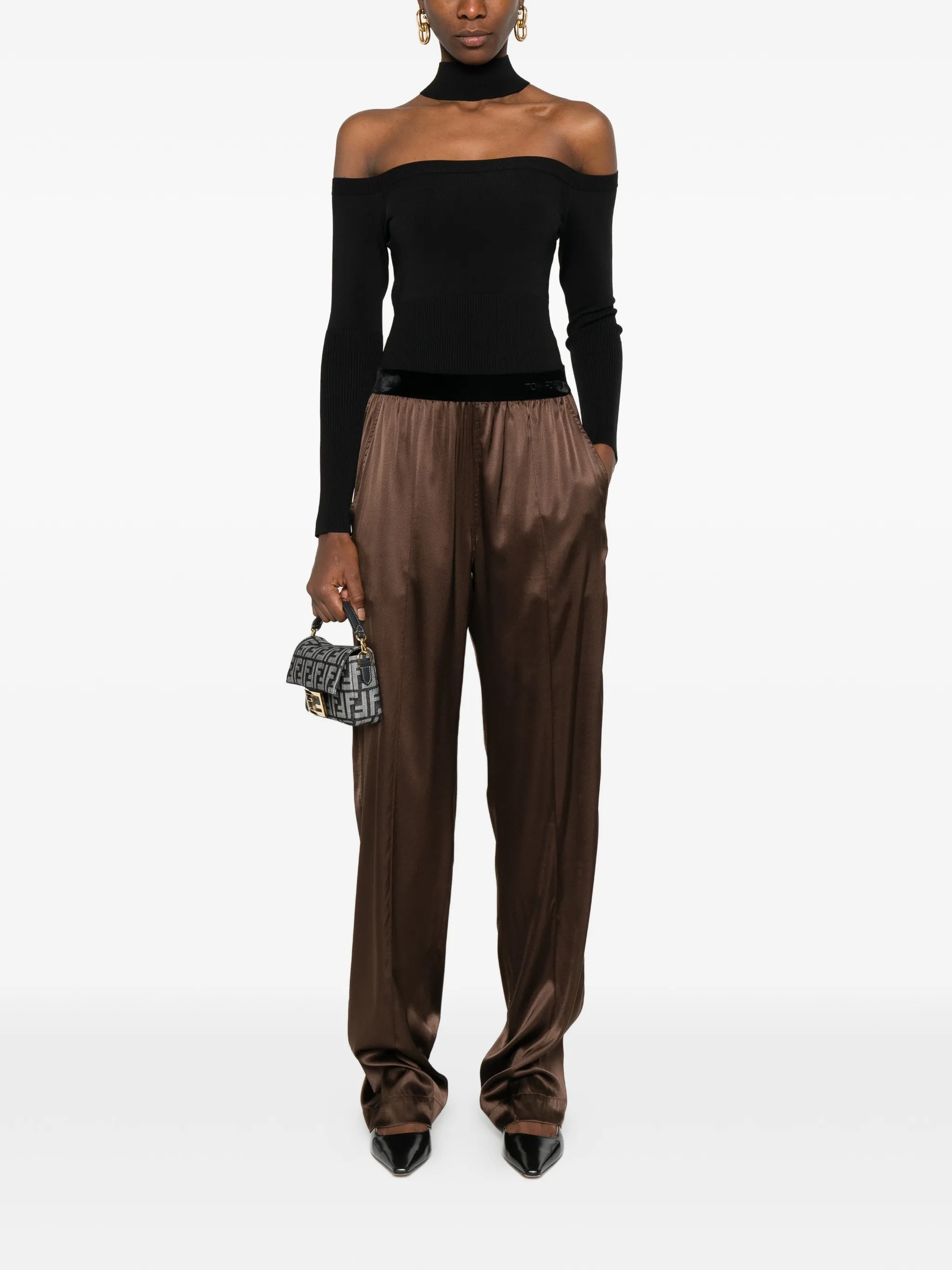 logo-embroidered trousers