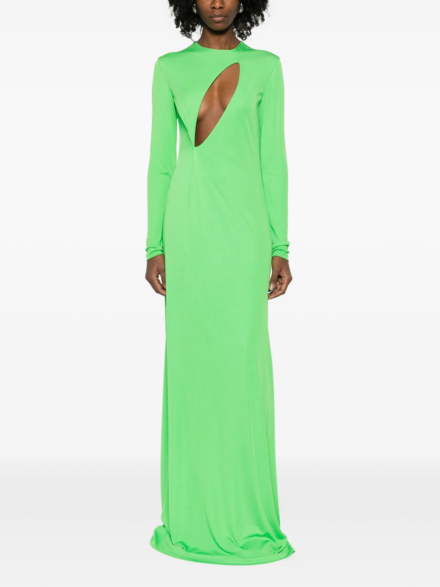 cut-out long-sleeve maxi dress