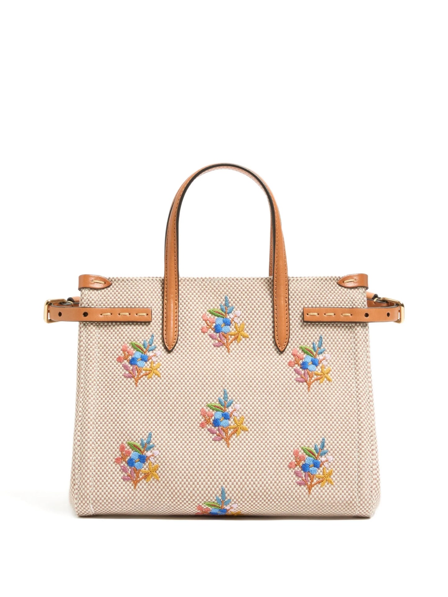 Antibes floral embroidered canvas shoulder bag