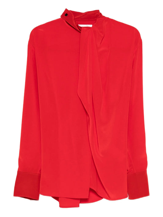 tie-neck blouse