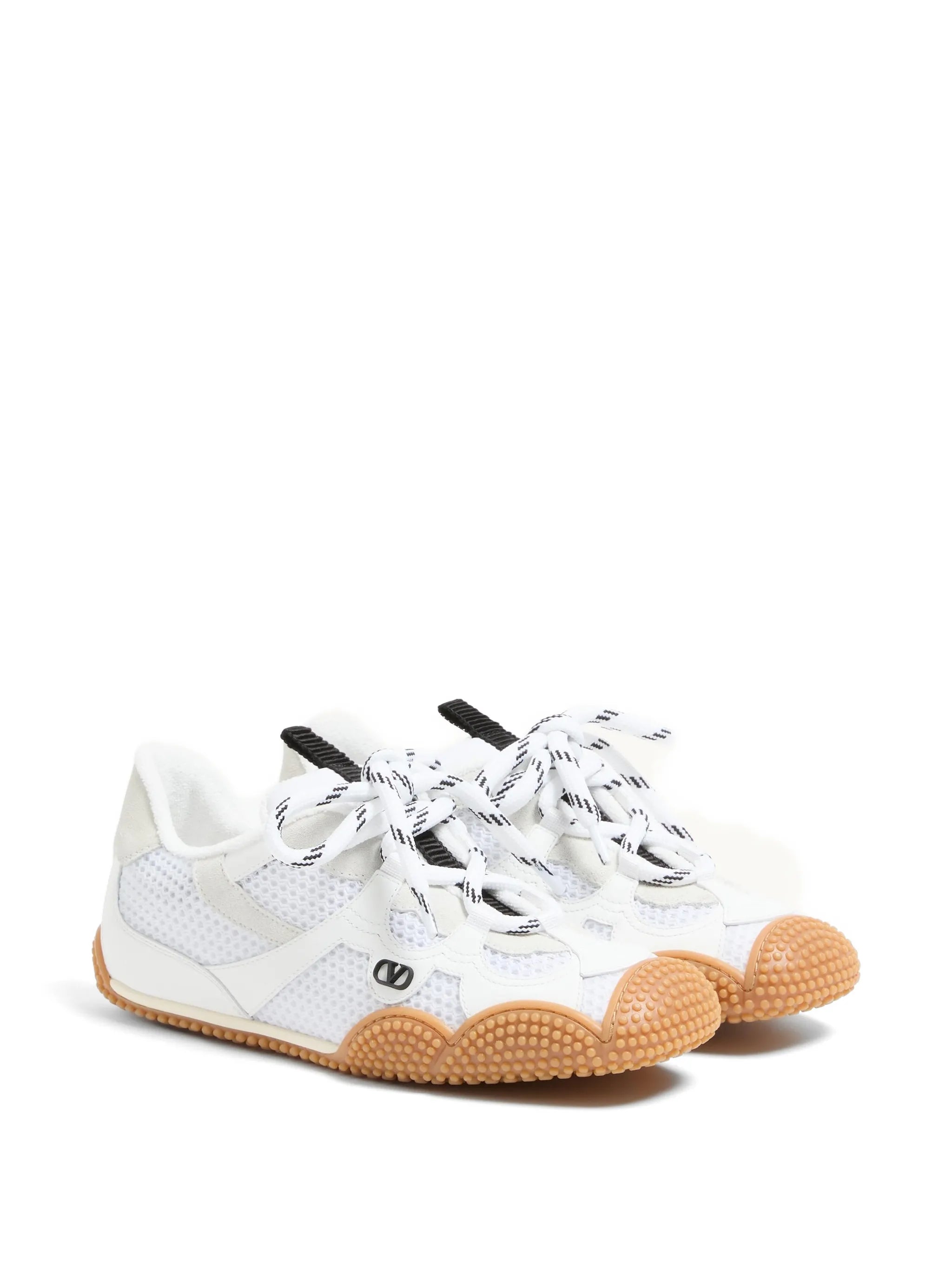 Amphibia sneakers in rubberized calfskin and split leather