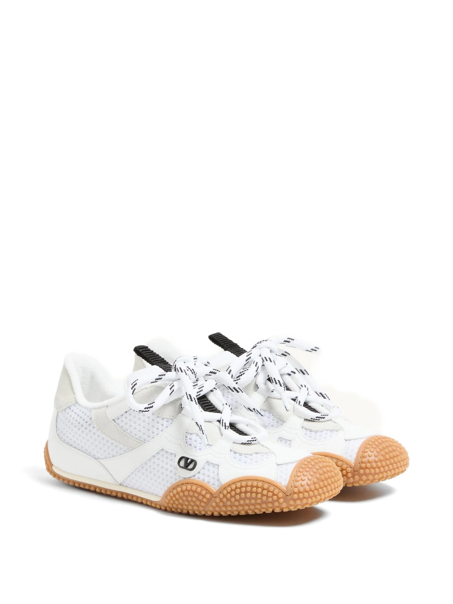 Amphibia sneakers in rubberized calfskin and split leather