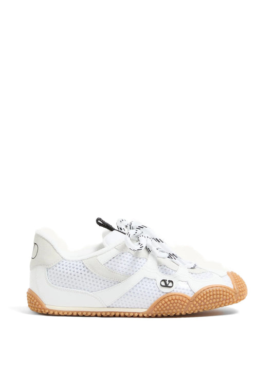 Amphibia sneakers in rubberized calfskin and split leather