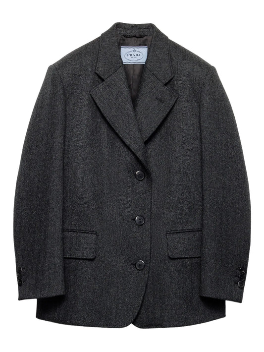 button chevron-pattern jacket