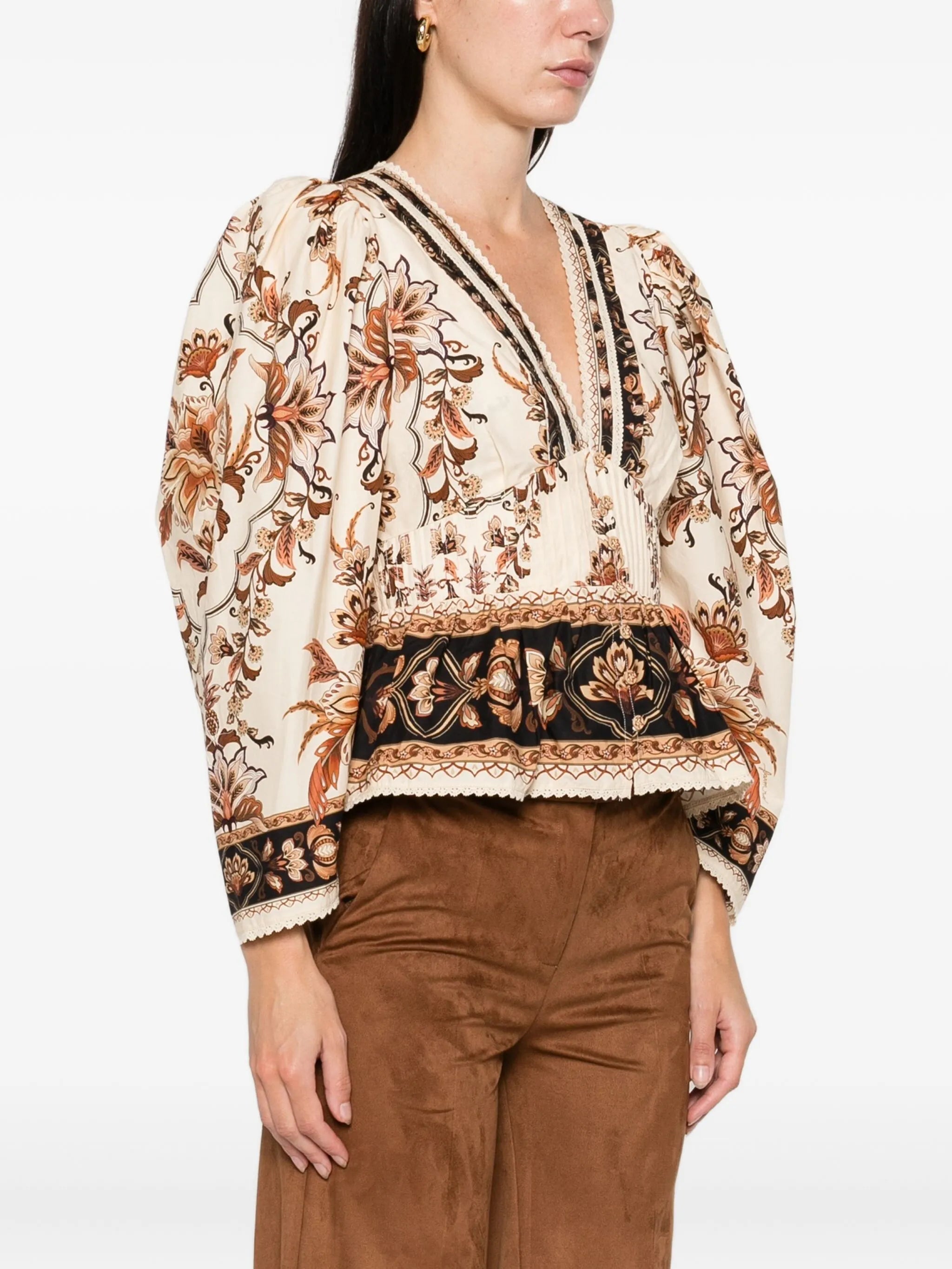 floral-print shirt