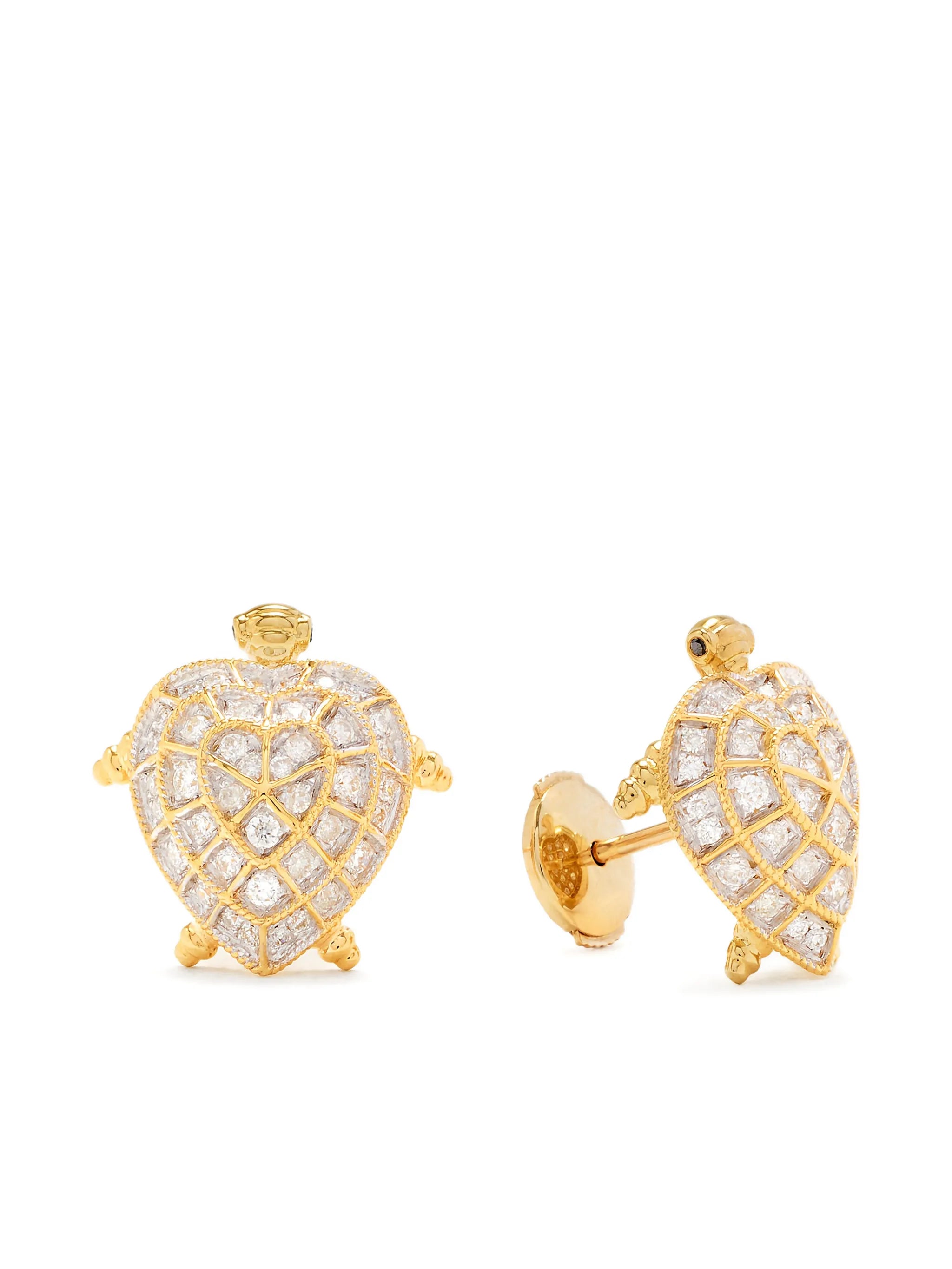 Tortoise diamond stud earrings