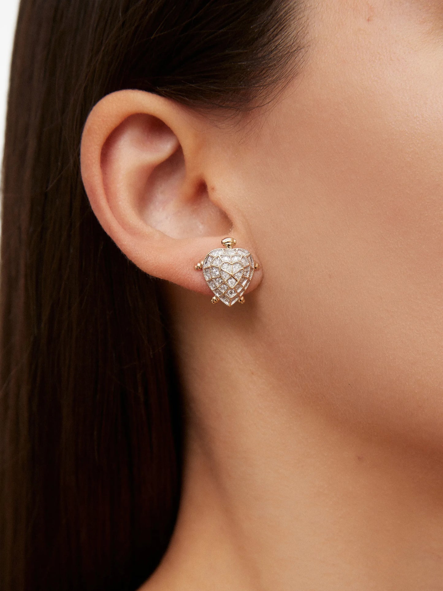 Tortoise diamond stud earrings