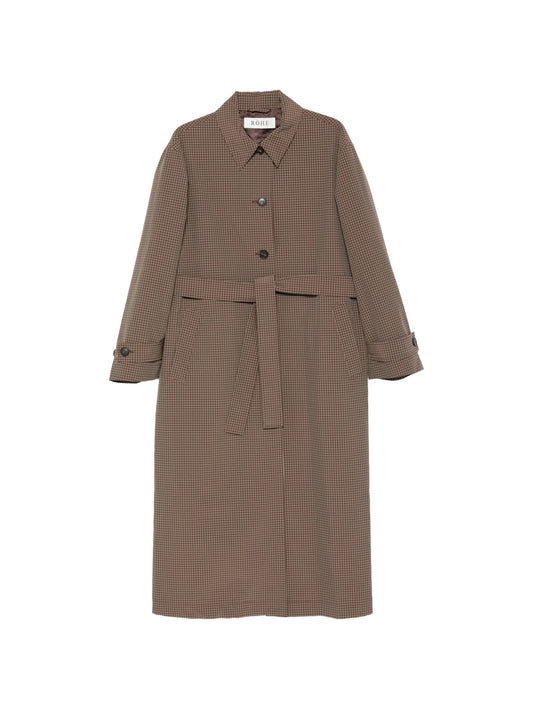 belted check coat