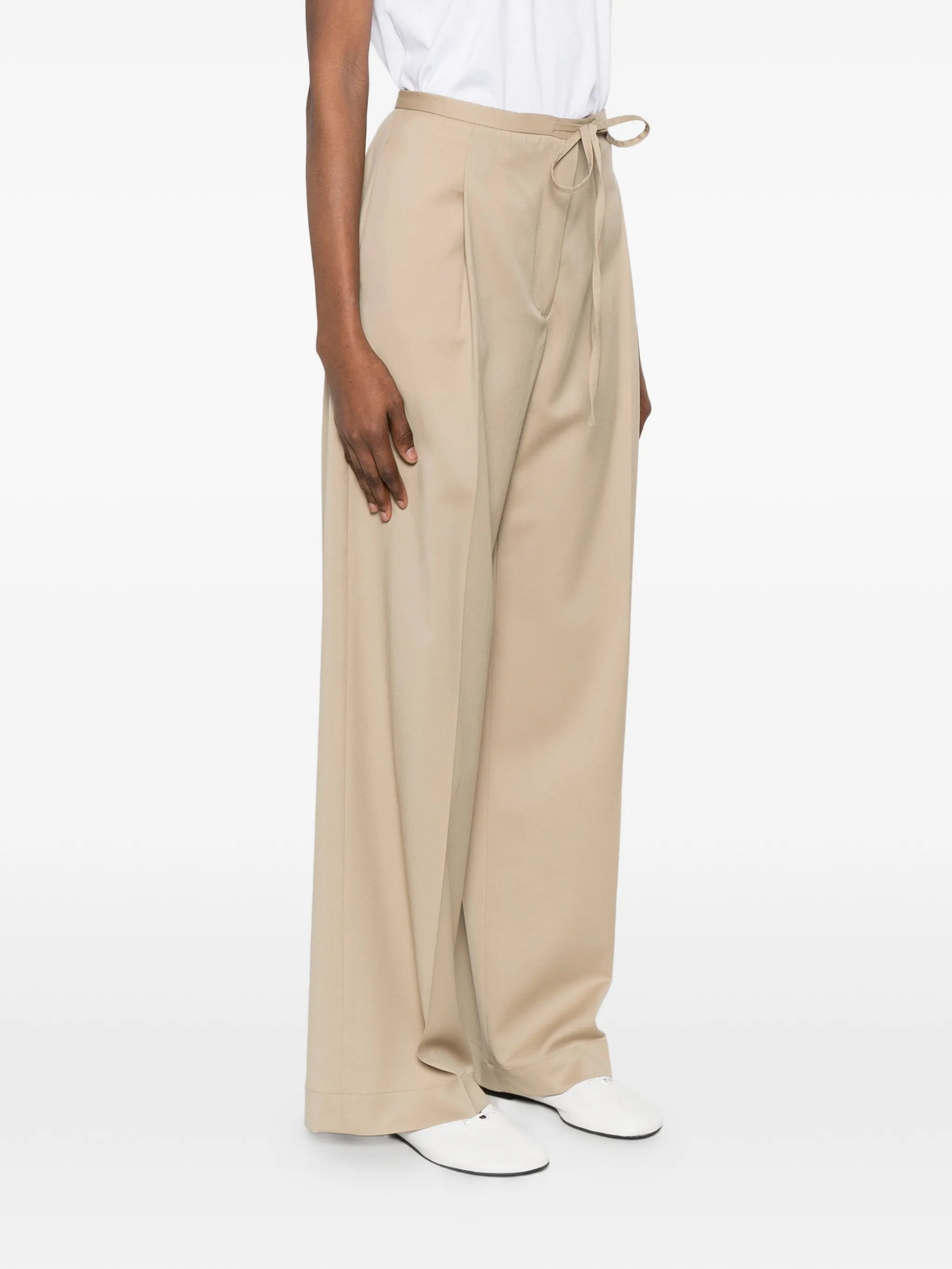 drawstring pleated trousers