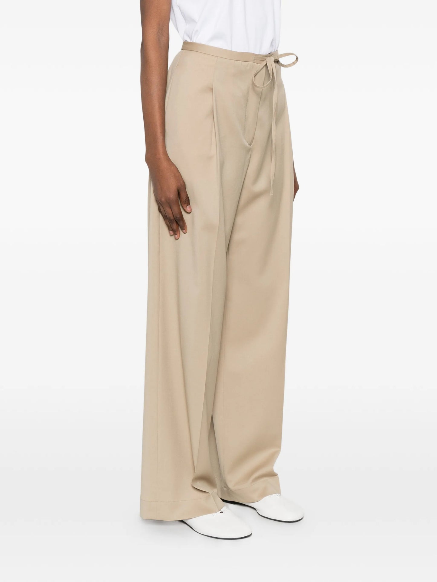 drawstring pleated trousers