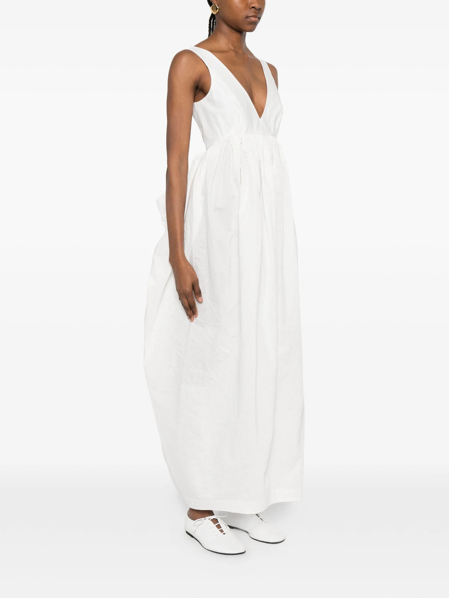 sculptural textured maxi dress