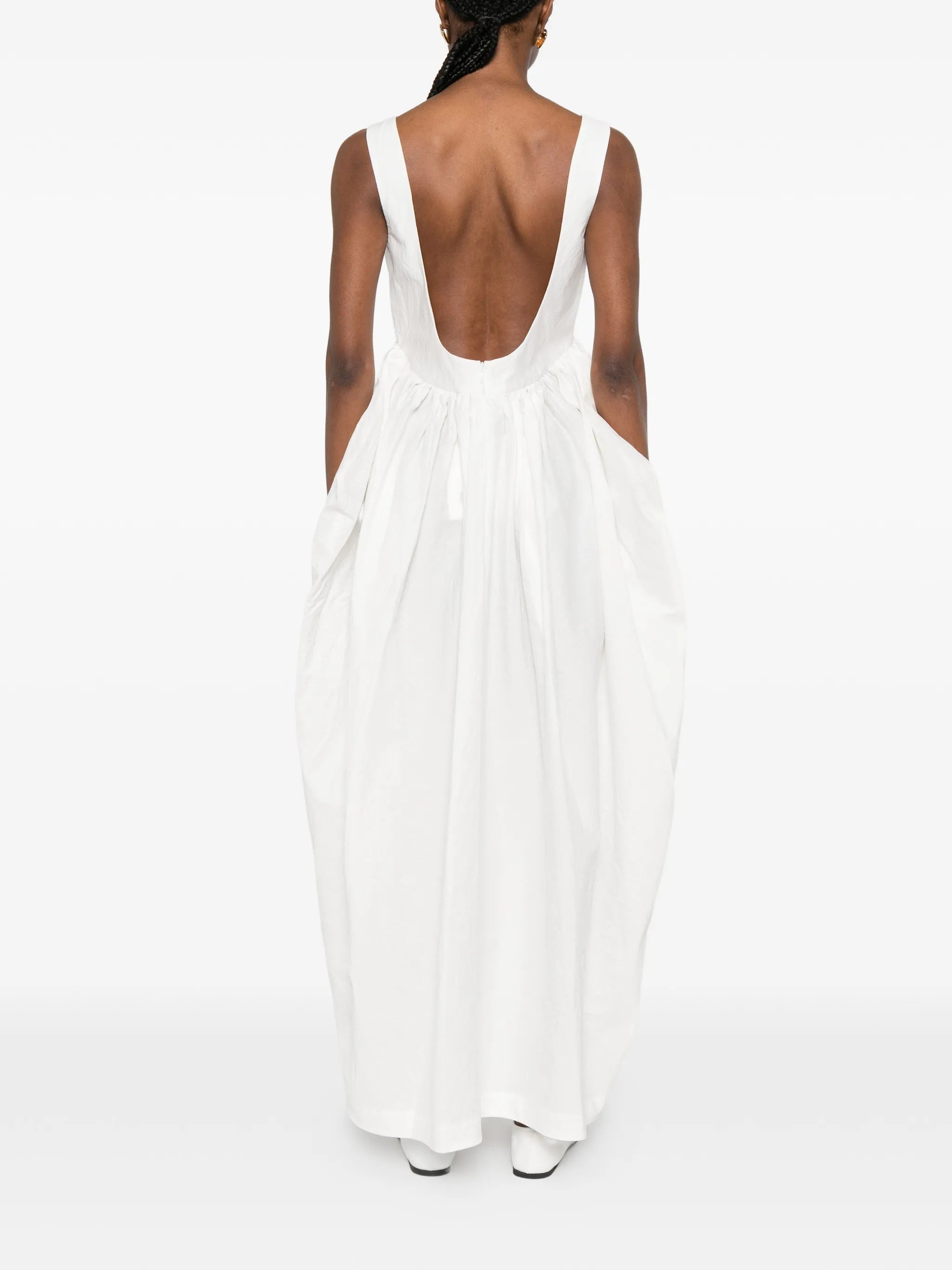 sculptural textured maxi dress