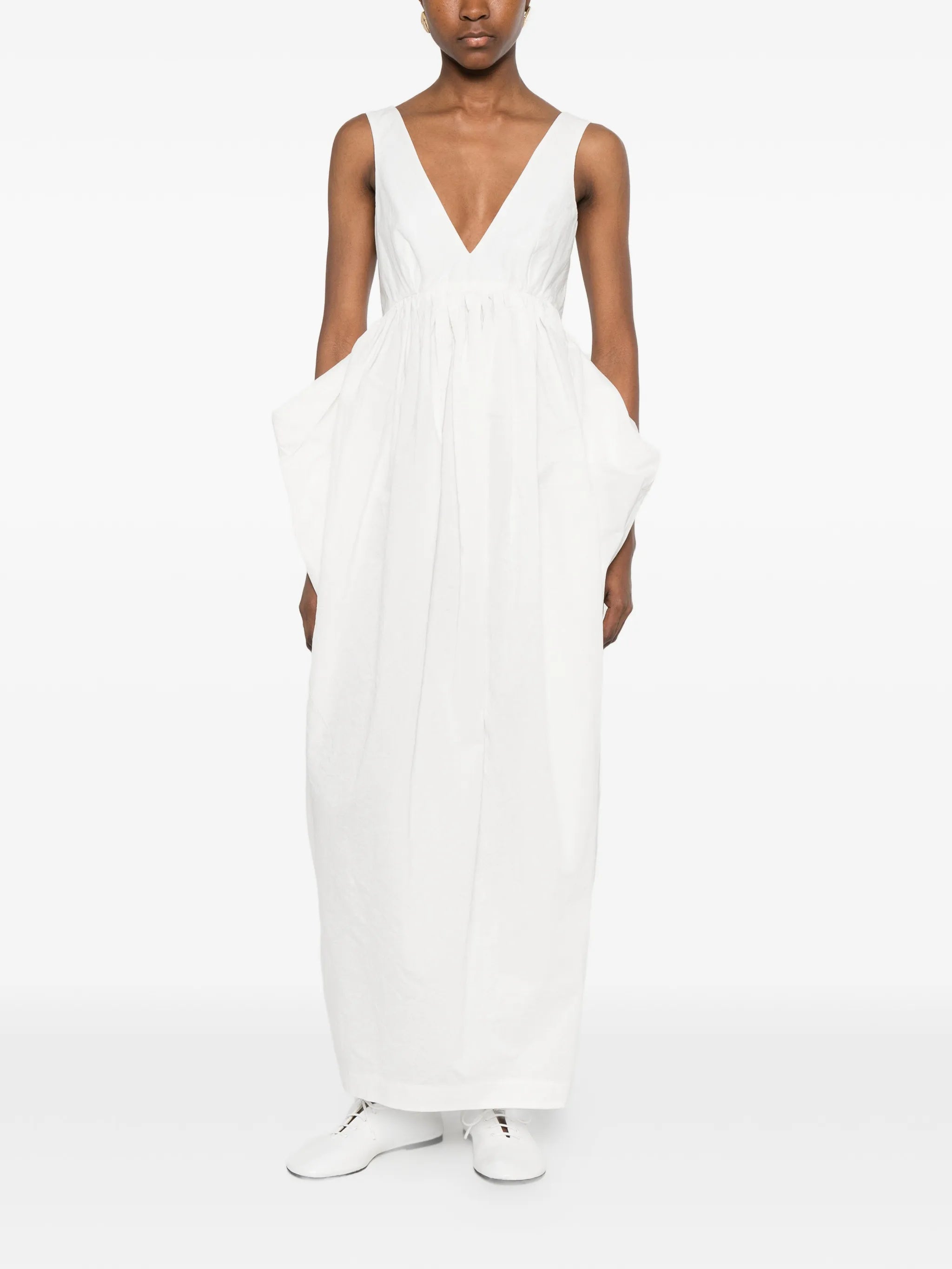 sculptural textured maxi dress