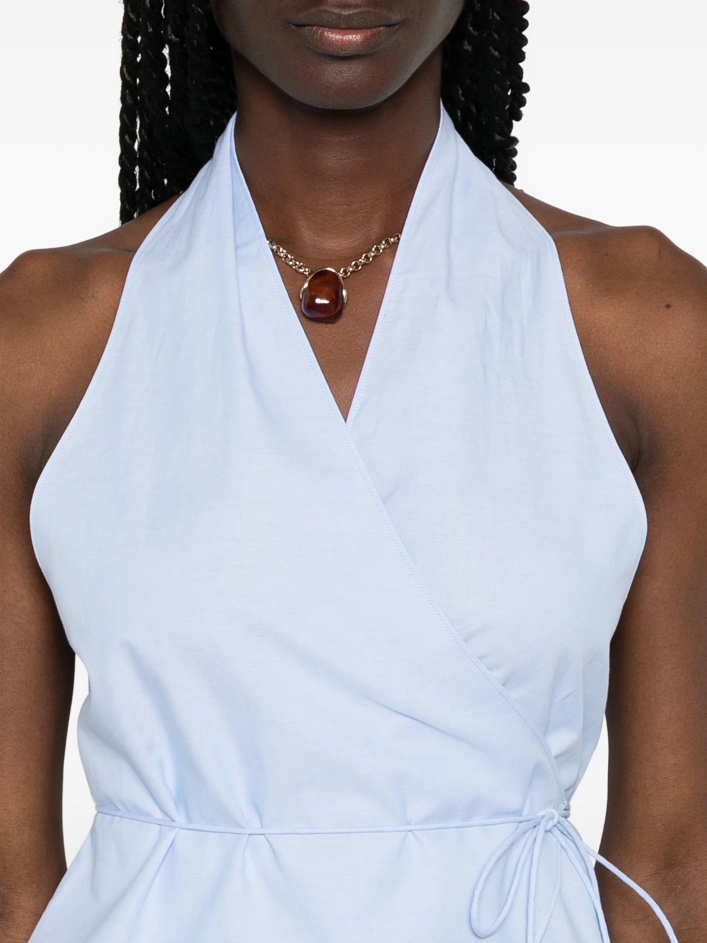 Oxford wrap top