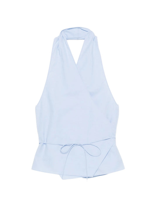 Oxford wrap top