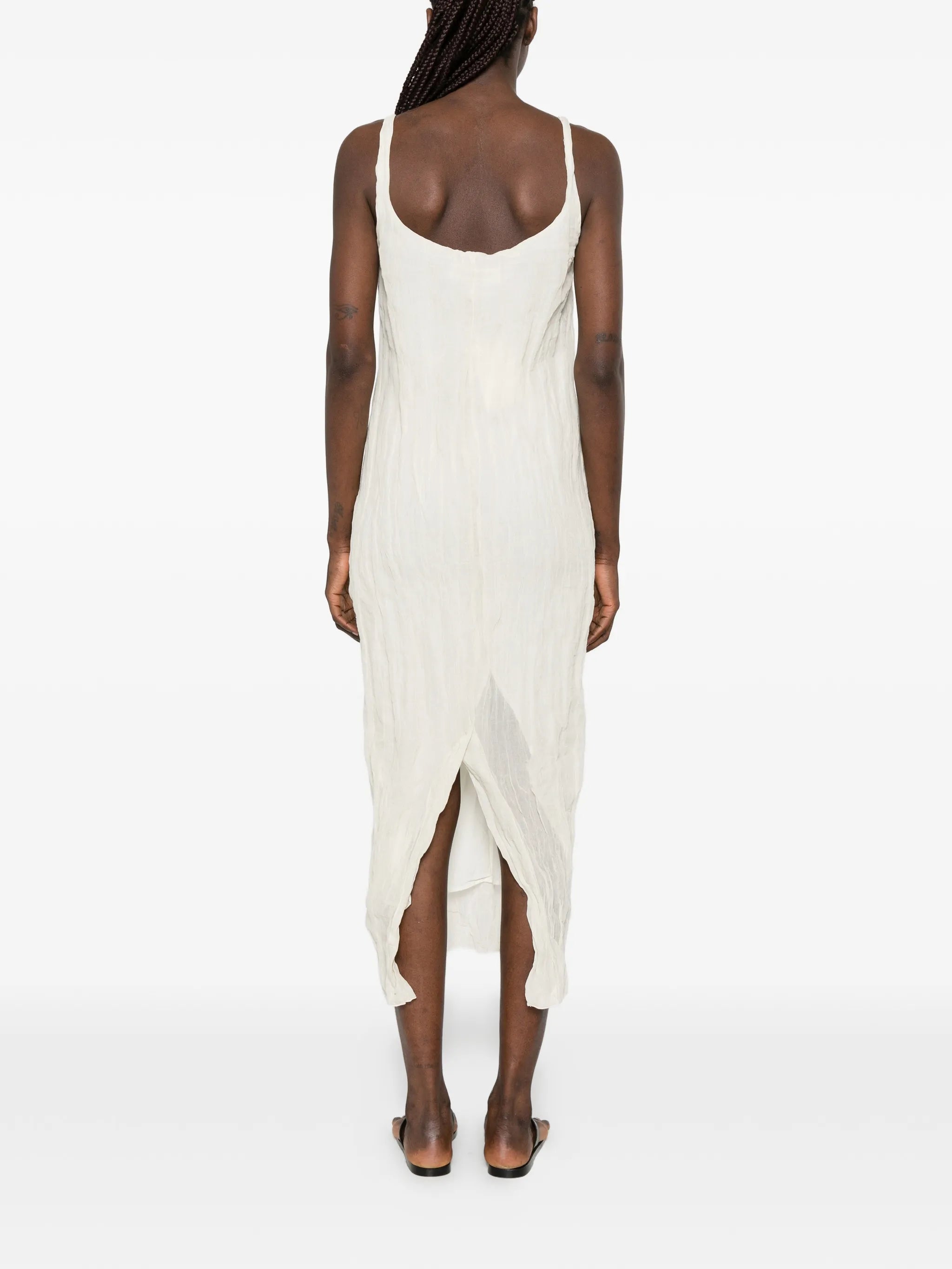 textured square-neck dress