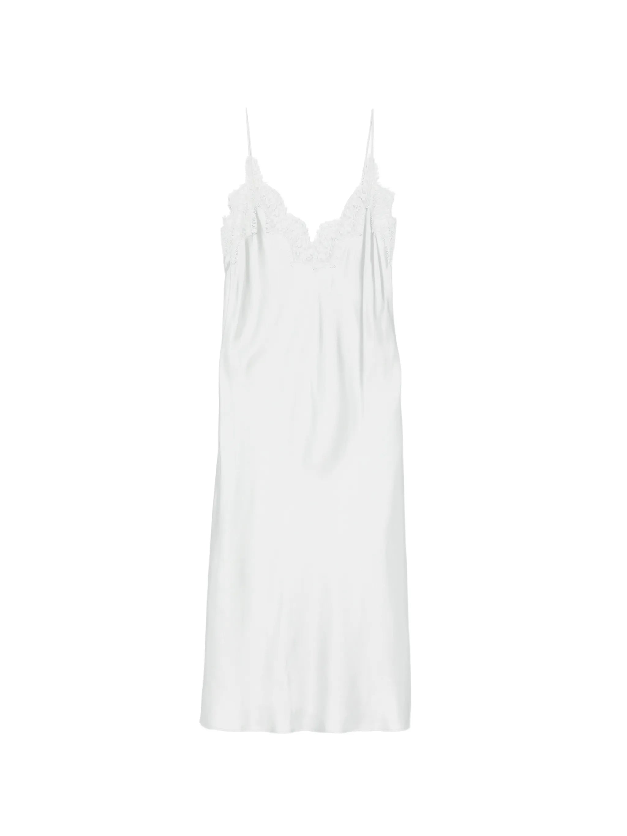 silk lace-trim dress